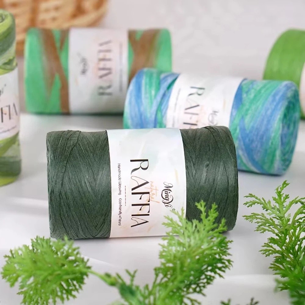 Benang Rafia Multiwarna DIY, B - Crochet Bag Raffia ulasan dan harga