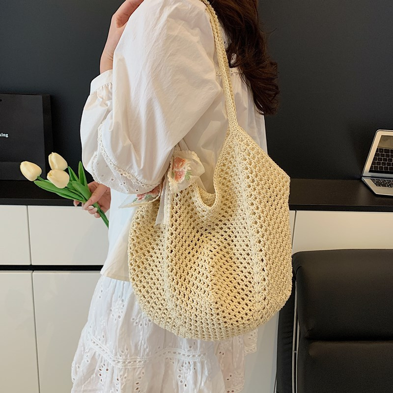 Tas Tote Renda Musim Panas Wan - Crochet Bag Raffia ulasan dan harga