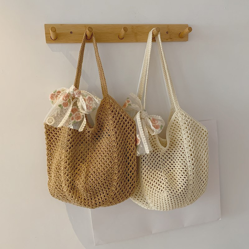 Tas Tote Renda Musim Panas Wan - Crochet Bag Raffia ulasan dan harga