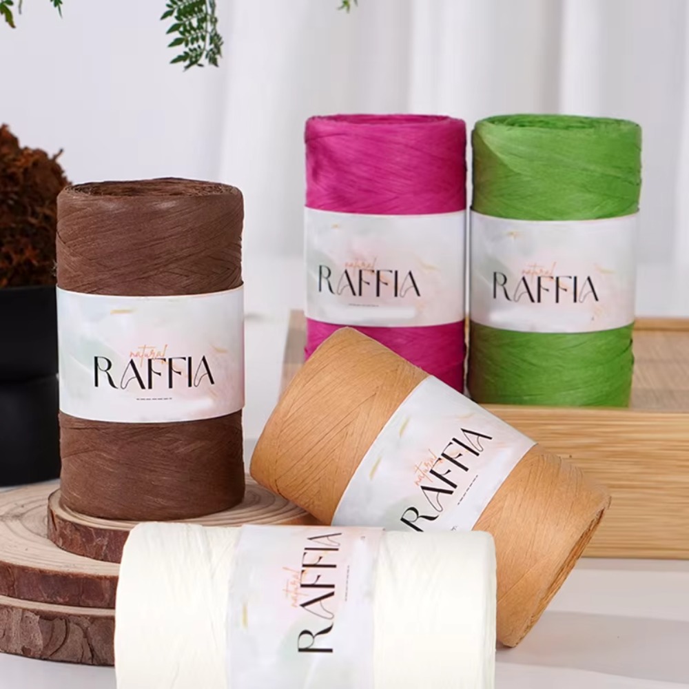 Benang Rafia Multiwarna DIY, T - Crochet Bag Raffia ulasan dan harga