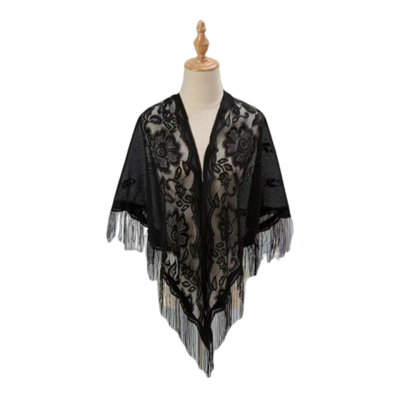 Selendang Renda Bunga Wanita,  - Kimono Sheer Floral ulasan dan harga