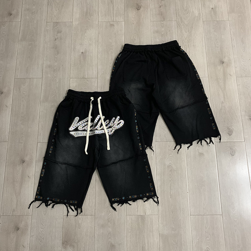 Celana Pendek Kasual Pria VALL - Shorts Denim Frayed ulasan dan harga