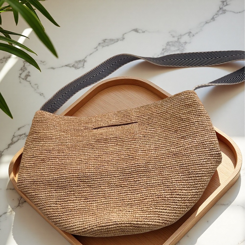 Tas Selempang Rajut Rafia Pela - Crochet Bag Raffia ulasan dan harga