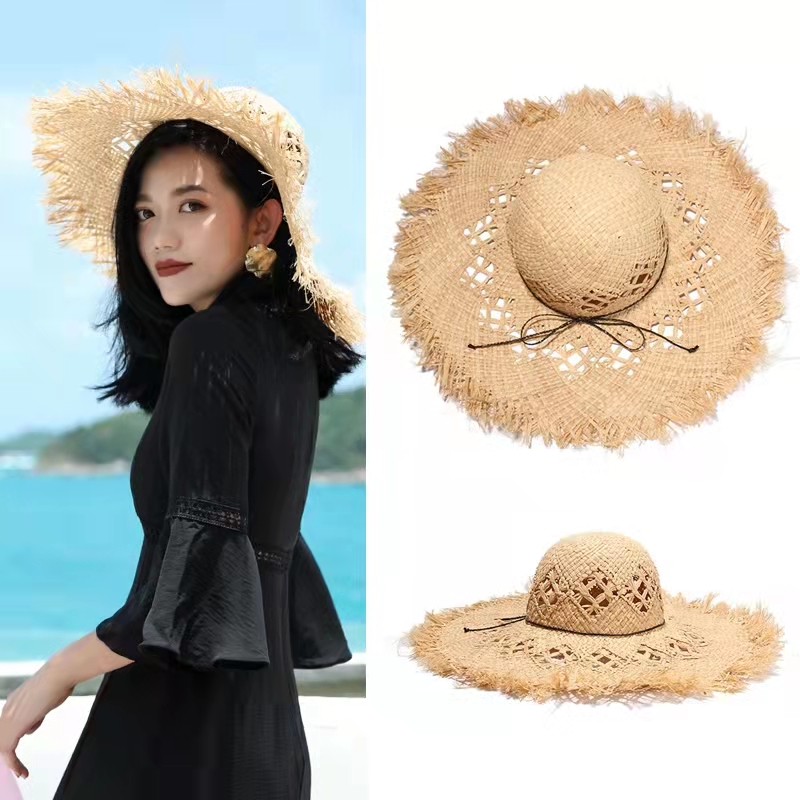 Topi rafia musim panas wanita  - Hat Floppy Wide ulasan dan harga