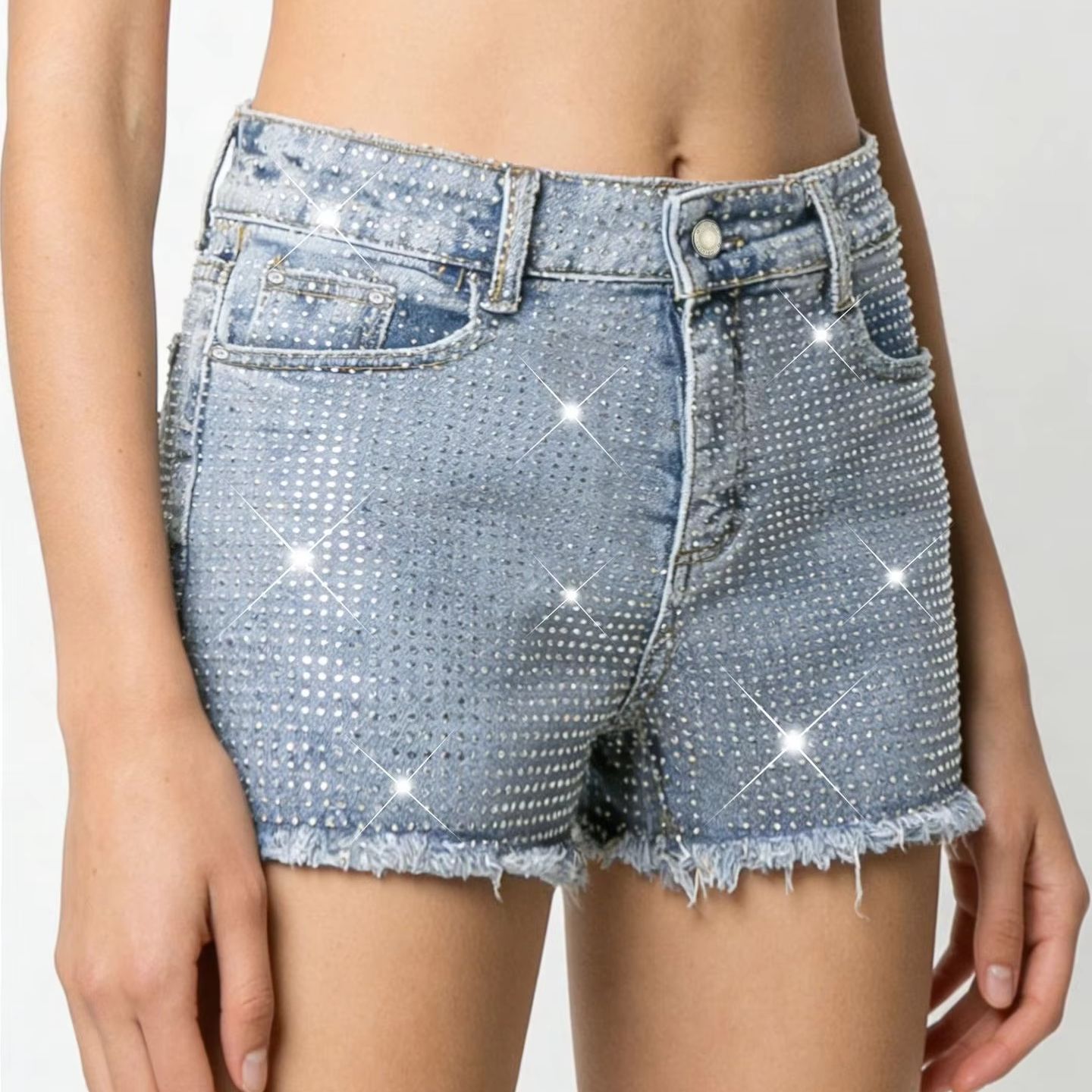 Celana Pendek Denim Berjumbai  - Shorts Denim Frayed ulasan dan harga
