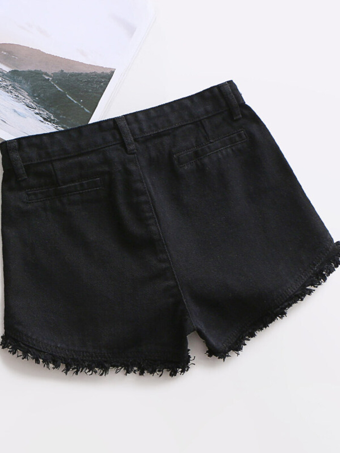 Celana Pendek Denim Wanita Pin - Shorts Denim Frayed ulasan dan harga