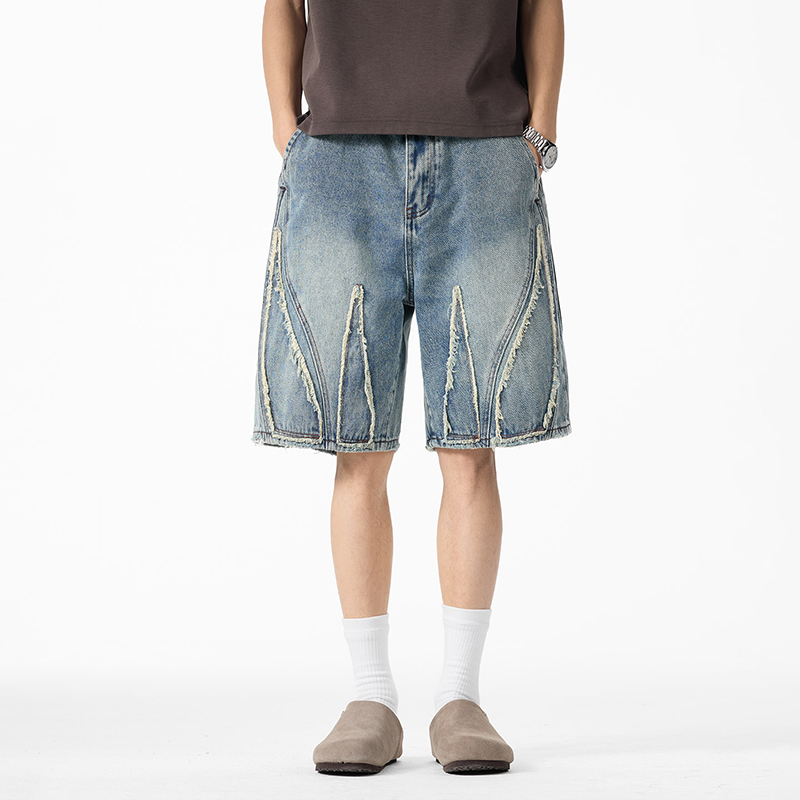 Celana Pendek Denim Baggy Pria - Shorts Denim Frayed ulasan dan harga